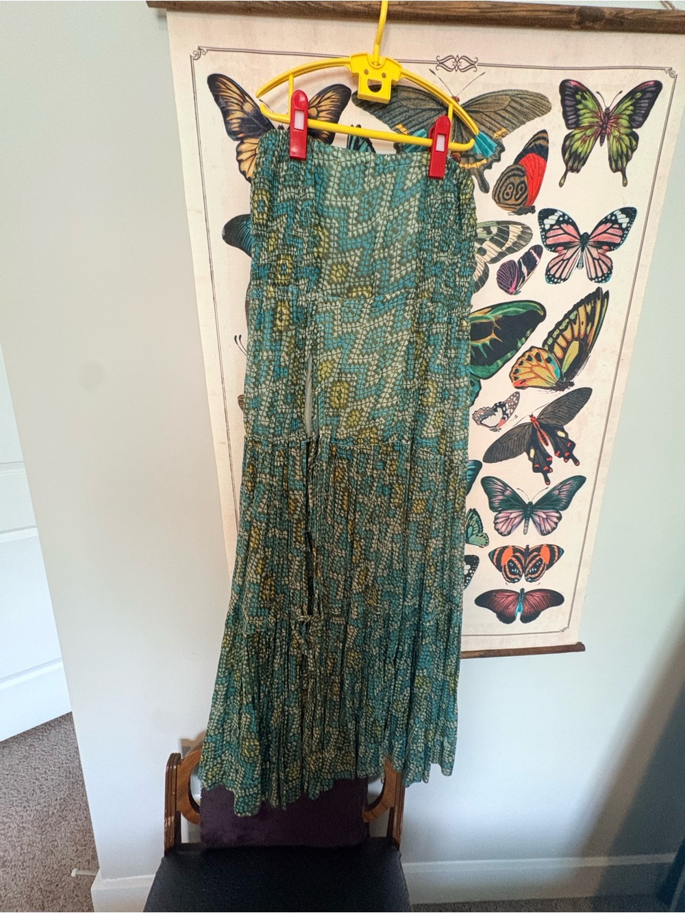 Free People / FP One Green Patterned Maxi Skirt